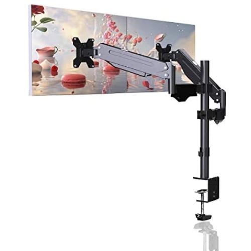 Suptek Dual Monitor Mount Stand-Height Adjustable Gas Spring Monitor Arm Desk Mount for 2 Computer Screens 17 to 27 inches - Each Arm Holds up to 13.2lbs(MD8422)