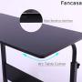 Laptop Cart 23.6'' Mobile Table Fancasa Movable Portable Adjustable Notebook Computer Stand with Wheels (Black)
