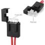 78.8 INCH DC12V 220W Car Cigarette Lighter Extension Cable Alligator Clips Connector Power Plug Socket with Fuse Tap 25A Fuse