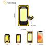 WARSUN Led Work Light, Rechargeable Work Light,Portable Magnetic Work Light, Waterproof LED Solar Flood Lights for Outdoor Camping Hiking Emergency Car Repairing (USB + Solar Charging, Yellow)