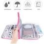 Universal Electronics Accessories Organizer, Waterproof Portable Cable Organizer Bag,Travel Gear Carry Bag for Cables (L, Black) (Pink, L)