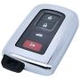 Silver Soft TPU Key Fob Cover Case Remote Protector Holder Glove for 2019 2020 2021 Toyota Tacoma 4Runner 2017 2018 Highlander Sequoia Avalon Camry Corolla RAV4 Land Cruise Prius V C