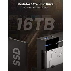 UGREEN External Hard Drive Enclosure for 3.5 2.5 Inch SATA SSD HDD USB 3.0 to SATA III Hard Drive Case with UASP 12V Power Adapter Compatible with WD Seagate Toshiba Samsung Hitachi PS4 Xbox