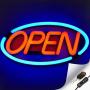Large Flashing LED Neon Open Sign Light for Businesses with Remote Control – Extra Bright Lightweight & Energy Efficient - for Restaurants Offices Retail Shops Window Storefronts – Blue - Red