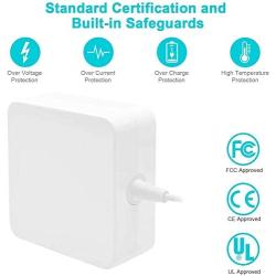 Mac Book Air Charger 45W, Replacement Power Adapter L Shape Connector Charger for MacBook 11 inch and 13 inch (Before Mid 2012) by Uflatek