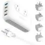 Sokoo Voltage Converter Step Down 220V to 110V, International Travel Adapter/ Power Converter Use for EU/UK/AU/US/India, More Than 150 Countries. 2 Outlet, 4 Port USB Quick Charger 3.0 White