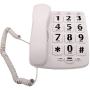 Large Button Corded Phone for Elderly, JeKaVis J-P02 Amplified Phones for Hearing Impaired Seniors, Wall Mountable Landline Phone with Speakerphone and Speed Dial Memory, White