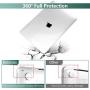 Batianda Laptop Case for 2020 MacBook Pro 13 A2338 M1 A2289 A2251 Model, PC Hard Shell Case with Keyboard Cover & Screen Protector for Newest Mac Pro 13 inch Touch Bar, Transparent