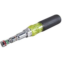 Klein Tools 32807MAG 7-in-1 Nut Driver, Magnetic Driver with SAE Hex Nut Sizes and Spring Coil Bits, Heavy-Duty Handle for Added Torque