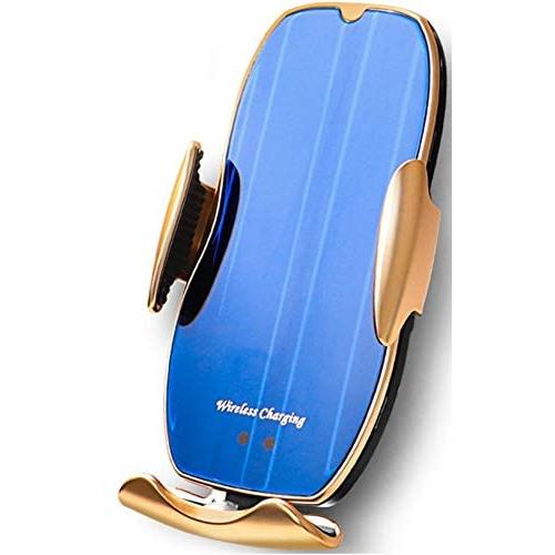 DENT Wireless Qi Car Charger and Mount with Infrared Smart Sensor - 15W Qi Fast Charging Auto-Clamping Car Mount, Air Vent Phone Holder (Gold)