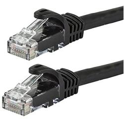 Monoprice 109788 Flexboot Cat6 Ethernet Patch Cable - Network Internet Cord - RJ45, Stranded, 550Mhz, UTP, Pure Bare Copper Wire, 24AWG, 75ft, Black