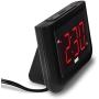 RCA Digital Alarm Clock - Large 1.4'' LED Display with Brightness Control and Repeating Snooze, AC Powered – Compact, Reliable, Easy to Use Black