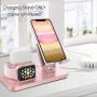 BENTOBEN 3 in 1 Charging Stand for Apple Watch Series 5/4/3/2/1, Airpods Pro 2019 2/1, Compatible with iPhone 12 11 XS MAX XR XS 8 7 6 6S Plus 5S, iPad Tablet Stand(Original Cable Required), Rose Gold