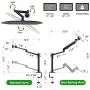viozon Monitor and Laptop Mount, 2-in-1 Adjustable Dual Monitor Arm Desk Stand, Single Gas Spring Arm with Laptop Tray for 12-17'' Laptop. Single Arm Stand/Holder for 17-32'' Computer Monitor(3L-Pro-b)