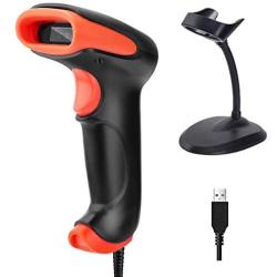 Tera 2D Barcode Scanner with Stand Wired USB 2.0 Handheld Read 2D QR Code Scanner Data PDF417 Matrix 1D Bar Code CMOS Image Barcode Reader for Windows Mac Linux Plug and Play