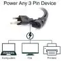 C2G Replacement Power Cable For Computers, TVs, Monitors, & More - 10 Black Universal Cord Works With Any 3 Pin AC Power Connection - 18 Gauge Wire (03134)