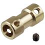 Xnrtop 4mm to 4mm Brass Connector Copper DIY Motor Flexible Shaft Coupling Joint Connector With Screws for RC Model Motor(10 of Pack)