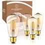 Vintage LED Edison Light Bulbs: 4 Watt, 2200K Warm Lightbulbs - Amber Gold Glass - 40 Watt Equivalent - E26 Base - Decorative Antique Light Bulb Set - 4 Pack