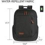 KROSER Laptop Backpack Large Computer Backpack Fits up to 15.6 Inch Laptop with USB Charging Port Water-Repellent School Travel Backpack Casual Daypack for Business/College/Women/Men-Charcoal Black