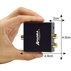 Audio Converter, AMANKA Digital to Analog Audio Decoder with Digital Optical Toslink and Coaxial Inputs to Analog RCA and AUX 3.5mm (Headphone) Outputs Fiber Cable Included