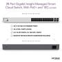 NETGEAR 28-Port Gigabit Ethernet Smart Managed Pro PoE Switch with Insight Cloud Management (GC728XP) - with 24 x PoE+ @ 390W, 2 x 1G SFP and 2 x 10G SFP+, Desktop/Rackmount