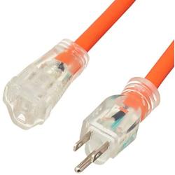 Amazon Basics 12/3 SJTW Heavy-Duty Lighted Extension Cord | Orange, 25-Foot