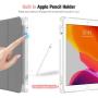 Fintie Case with Pencil Holder for iPad 8th Gen (2020) / 7th Generation (2019) 10.2 Inch - Slim Shell Hard Case with Translucent Frosted Stand Back Cover, Supports Auto Wake/Sleep, Marble White