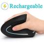 Ergonomic Mouse, LEKVEY Vertical Wireless Mouse - Rechargeable 2.4GHz Optical Vertical Mice : 3 Adjustable DPI 800/1200/1600 Levels 6 Buttons, for Laptop, PC, Computer, Desktop, Notebook etc, Black