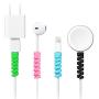 24 Pieces Charger Cable Saver, Silicone Flexible Cable Wire Protector, Mouse Cable Protector, Suit for All Cellphone Data Lines (Black, Pink, Blue, Green)
