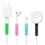 24 Pieces Charger Cable Saver, Silicone Flexible Cable Wire Protector, Mouse Cable Protector, Suit for All Cellphone Data Lines (Black, Pink, Blue, Green)
