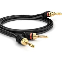 Deadbolt Speaker Wire with Banana Plugs, 10 ft, High Strand Count 12 AWG Pure Copper, OFC