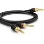 Deadbolt Speaker Wire with Banana Plugs, 10 ft, High Strand Count 12 AWG Pure Copper, OFC