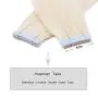 Creamily Tape in Human Hair Extensions 14inch Straight Platinum Blonde Seamless Invisible Double Sided Tape 100% Silky Adhesive Skin Weft Remy Human Hair Extensions for Women(#60,20pcs/40g)