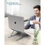Nulaxy Laptop Stand, Portable Computer Laptop Mount, Aluminum Laptop Riser with 6 Levels Height Adjustment, Fully Collapsible, Supports up to 44lbs (A-Space Gray)