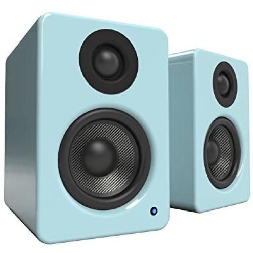Kanto 2 Channel Powered PC Gaming Desktop Speakers – 3'' Composite Drivers 3/4'' Silk Dome Tweeter – Class D Amplifier - 100 Watts - Built-in USB DAC - Subwoofer Output - YU2GT (Gloss Teal)