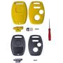 for Honda Key Fob Shell,Replacement Key Shell Housing Keyless Entry Remote Honda Key Fob with Stickers Fit for Honda Accord Crosstour Civic CR-V CR-Z Fit Odyssey (2+1 Buttons, 1 Black+1 Yellow)