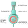 Kids Headphones-Noot Products K11 Foldable Stereo Tangle-Free 5ft Long cord 3.5mm Jack Plug in Wired On-Ear Headset for iPad/Amazon Kindle,Fire/Boys/Girls/School/Travel/Plane/Tablet/Laptop(Mint/Coral)