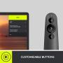 Logitech R500 Laser Presentation Remote Clicker with Dual Connectivity Bluetooth or USB for Powerpoint, Keynote, Google Slides, Wireless Presenter - Black
