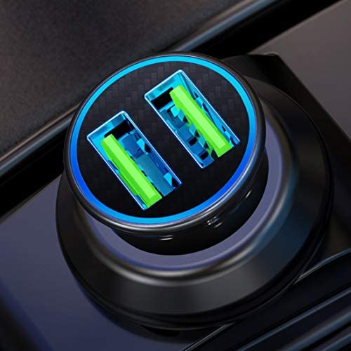 Quick Charge 3.0 Car Charger Mini 30W 4.8A Metal Dual USB Ports QC 3.0 Car Charger Adapter Flush Fit Fast Charge Car Adapter for iPhone 11/XR/Xs/Max/X/8/7, iPad Pro/Air 2/Mini, Galaxy, LG and More