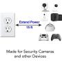 15ft Power Extension Cable Compatible with Wyze Cam v3 Indoor Outdoor, Blink, Echo, Many More. - White -