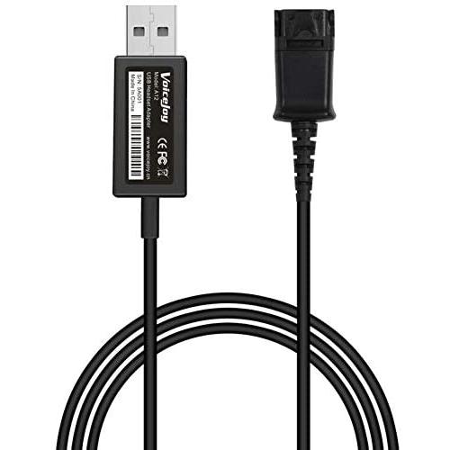 Call Center Office Headset Quick Disconnect QD Cable to USB Plug Adapter Compatible with Plantronics Headset QD Connector Plug to Any Computer Laptop VOIP Softphone