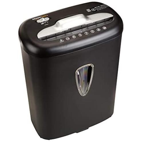 Amazon Basics 8-Sheet Capacity, Cross-Cut Paper and Credit Card Shredder, 4.1 Gallon