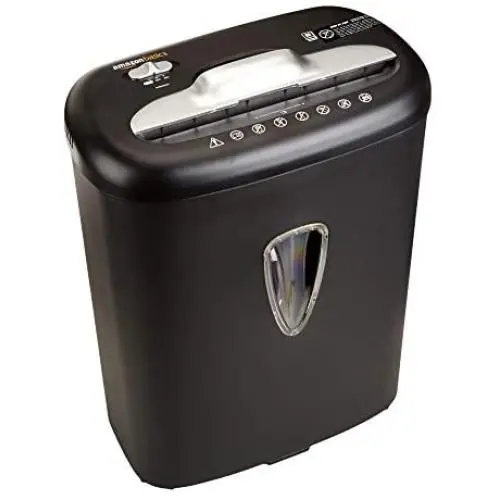 Amazon Basics 8-Sheet Capacity, Cross-Cut Paper and Credit Card Shredder, 4.1 Gallon