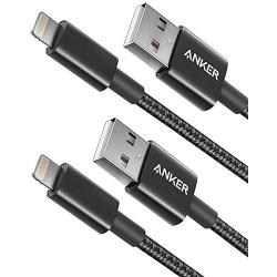 Anker 6ft Premium Nylon Lightning Cable [2-Pack], MFi Certified for iPhone Chargers, iPhone SE/Xs/XS Max/XR/X / 8 Plus / 7/6 Plus, iPad Pro Air 2, and More(Black)