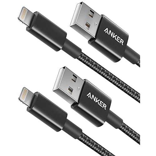 Anker 6ft Premium Nylon Lightning Cable [2-Pack], MFi Certified for iPhone Chargers, iPhone SE/Xs/XS Max/XR/X / 8 Plus / 7/6 Plus, iPad Pro Air 2, and More(Black)
