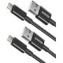 Anker 6ft Premium Nylon Lightning Cable [2-Pack], MFi Certified for iPhone Chargers, iPhone SE/Xs/XS Max/XR/X / 8 Plus / 7/6 Plus, iPad Pro Air 2, and More(Black)