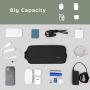 Tech Pouch for Travel, BAGSMART Travel Accessories Organizer Bag Large Capacity with Fastening Cable Ties for Tech Gadgets, PC Adaper, Thick Cables, Power Bank, SD Cards, Black