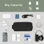 Tech Pouch for Travel, BAGSMART Travel Accessories Organizer Bag Large Capacity with Fastening Cable Ties for Tech Gadgets, PC Adaper, Thick Cables, Power Bank, SD Cards, Black