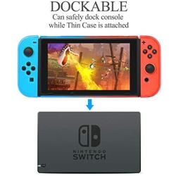 Case for Nintendo Switch, Fit The Dock Station, Protective Accessories Cover Case for Nintendo Switch and Joy Con Controller Dockable with a Tempered Glass Screen Protector, Red & Blue