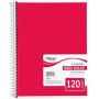 Mead Spiral Notebook, 3 Subject, Wide Ruled Paper, 120 Sheets, 10-1/2 x 7-1/2 inches, Color Selected For You (05746)